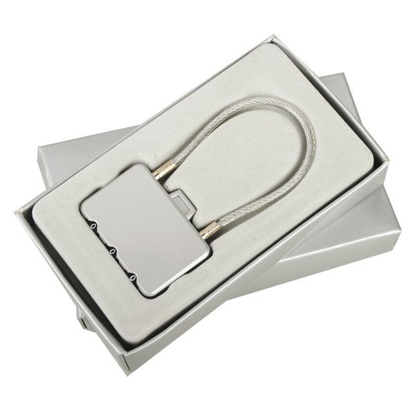 Luggage padlock, silver photo
