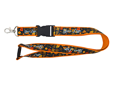 Lanyard a doppio strato con moschettone, sgancio rapido e chiusura di sicurezza