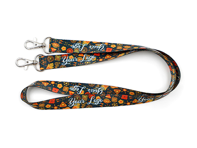 Lanyard personalizzato in poliestere con doppio moschettone