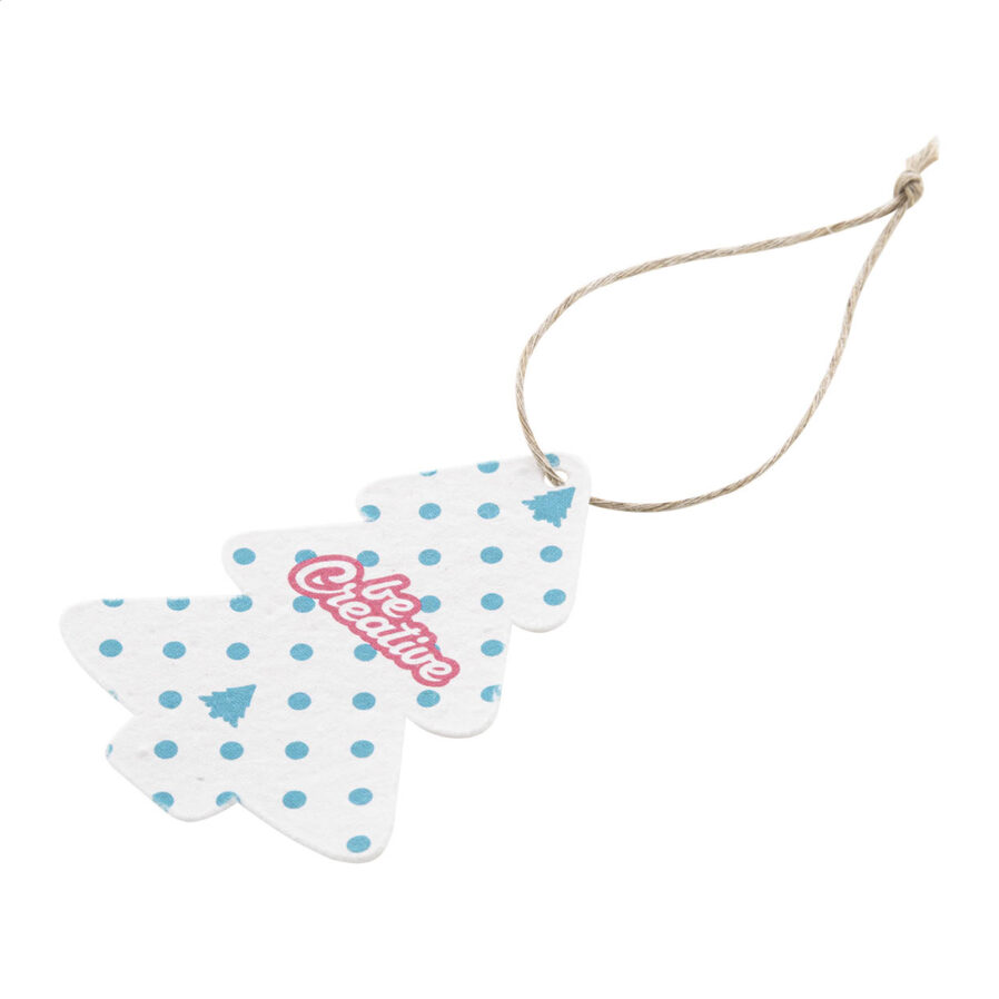 Ornamento per albero di Natale personalizzato in carta di semi, rotondo CreaJul Seed